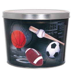 Father's Day fortune cookie sampler in a collectible sports fan gift tin.