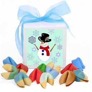 Mint and cherry flavored fortune cookies dipped in assorted chocolates with Christmas sprinkles.