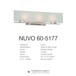 NUVO 60-5177 Lynne 3-Light Polished Nickel Halogen Vanity Light Fixture with Frosted Glass