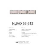 Nuvo 62-313 Mercer 3-Light Wall Mounted LED Wall Sconce in Polished Nickel Finish