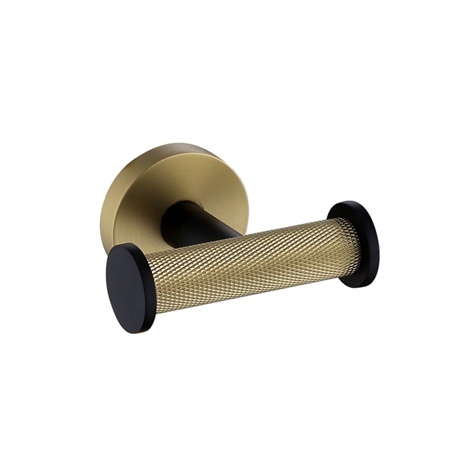 Aqua RONDO Double Robe Hook - Gold & Black