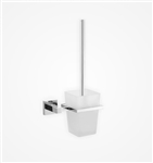 Aqua PIAZZA Toilet Brush w/ Frosted Glass Cup- Chrome