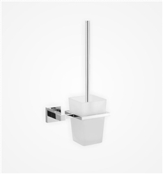 Aqua PIAZZA Toilet Brush w/ Frosted Glass Cup- Chrome
