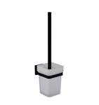 Aqua PLATO Toilet Brush w/ Frosted Glass Cup- Black