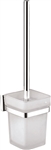 Aqua NUON Toilet Brush w/ Frosted Glass Cup- Chrome