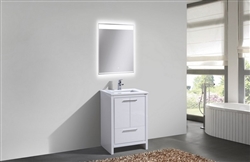 KubeBath Dolce 24â€³ Gloss White Modern Bathroom Vanity