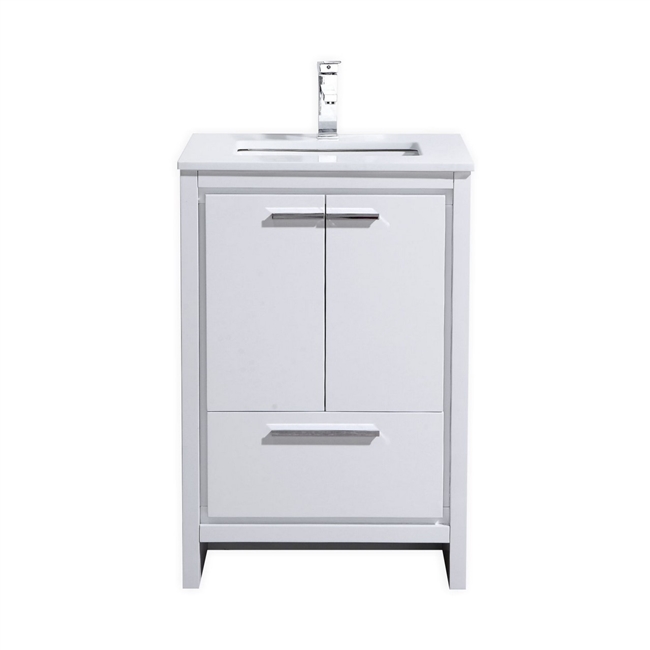KubeBath Dolce 24â€³ Gloss White Modern Bathroom Vanity
