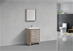 24â€³ KubeBath Dolce Nature Wood Modern Bathroom Vanity with White Counter-Top