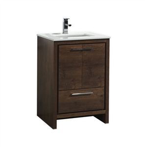 KubeBath Dolce 24â€³ Rose Wood Modern Bathroom Vanity