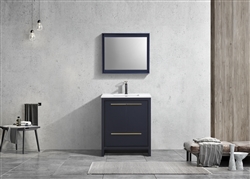 KubeBath Dolce 30â€³ Blue Modern Bathroom Vanity
