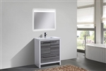 KubeBath Dolce 30â€³ Ash Gray Modern Bathroom Vanity