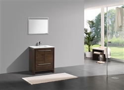 KubeBath Dolce 30â€³ Rose Wood Modern Bathroom Vanity