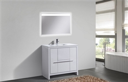 KubeBath Dolce 36â€³ Gloss White Modern Bathroom Vanity