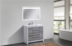 KubeBath Dolce 36â€³ Ash Gray Modern Bathroom Vanity