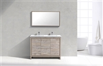 48'' KubeBath Dolce Double Sink Nature Wood Modern Bathroom Vanity