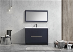KubeBath Dolce 48'' Blue Modern Bathroom Vanity