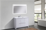 KubeBath Dolce 48" Gloss White  Modern Bathroom Vanity