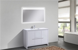 KubeBath Dolce 48" Gloss White  Modern Bathroom Vanity