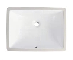 Kube 16" White Ceramic Rectangular Undermount Sink