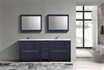 KubeBath Dolce 83'' Double Sink Blue Modern Bathroom Vanity