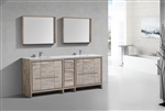 KubeBath Dolce 83'' Double Sink Nature Wood Modern Bathroom Vanity