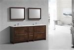 KubeBath Dolce 83'' Double Sink Rose Wood Modern Bathroom Vanity