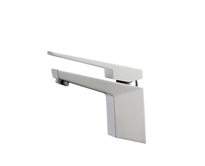 Aqua Siza Single Lever Modern Bathroom Vanity Faucet - White