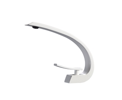 Aqua Arcco Single Lever Wide Spread Bathroom Vanity Faucet - Matte White