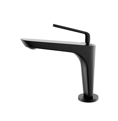 Aqua Saggio by KubeBath Single Lever Bathroom Vanity Faucet- Matte Black