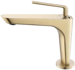 Aqua Saggio by KubeBath Single Lever Bathroom Vanity Faucet- Brushed Gold