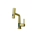 Aqua Klein Single Lever Temperature Digital Display Faucet - Brushed Gold