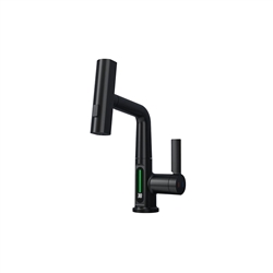 Aqua Klein Single Lever Temperature Digital Display Faucet - Matte Black