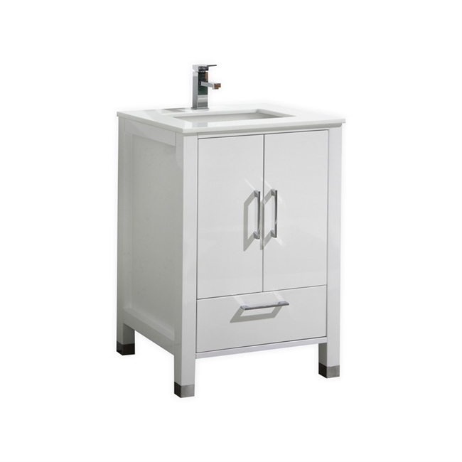 Anziano 24" High Gloss White Vanity