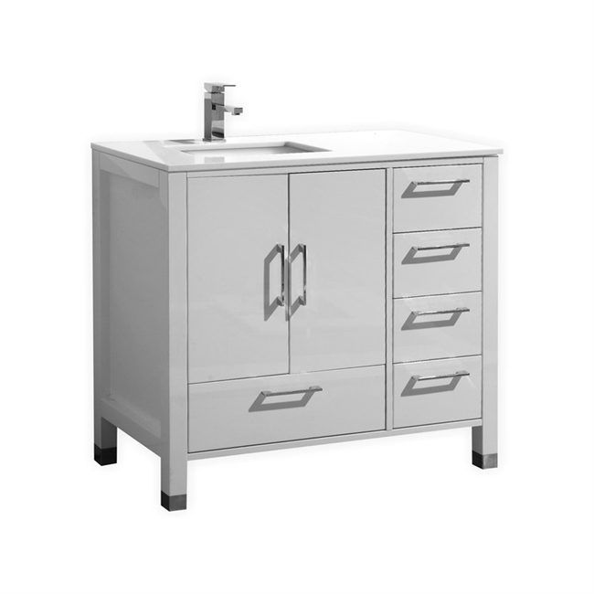 Anziano 40" Gloss White Vanity