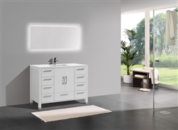 Anziano 48" Gloss White Modern Bathroom Vanity