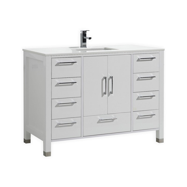 Anziano 48" Gloss White Modern Bathroom Vanity