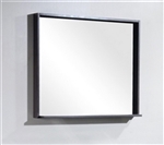 Bliss 28" Wide Mirror w/ Shelf - High Gloss Gray Oak