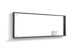 Bliss 80" Wide Mirror w/ Shelve - Black Wood Color