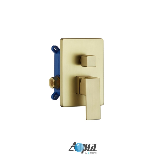 Aqua Piazza by KubeBath 2-Way Rough-in Valve - Brushed Gold