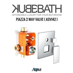 Aqua Piazza by KubeBath 2-Way Rough-In Valve With Cover Plate, Handle and Diverter - Chrome | <span style="color: rgb(147, 112, 219); "</span>In Stock</div>