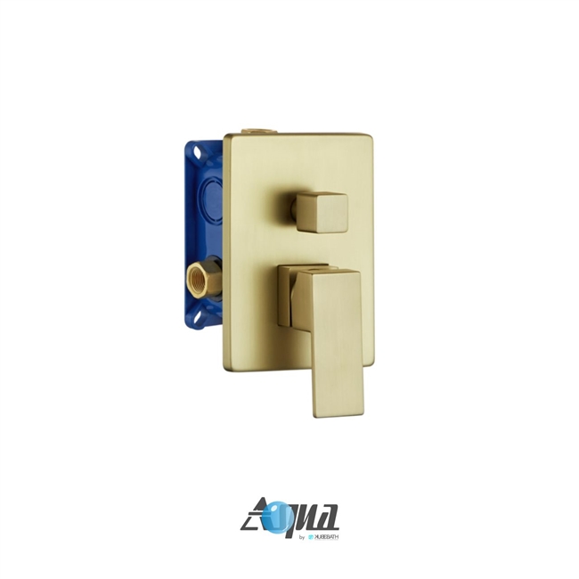 Aqua Piazza by KubeBath 3-Way Rough-in Valve - Brushed Gold