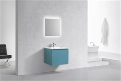 24'' Balli Modern Wall Mount bathroom Vanity - Teal Green