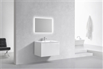 32'' Balli Modern Wall Mount bathroom Vanity - Gloss White