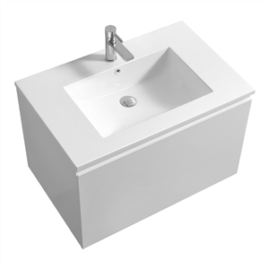 32'' Balli Modern Wall Mount Bathroom Vanity - Gloss White