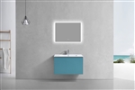 32'' Balli Modern Wall Mount bathroom Vanity - Teal Green