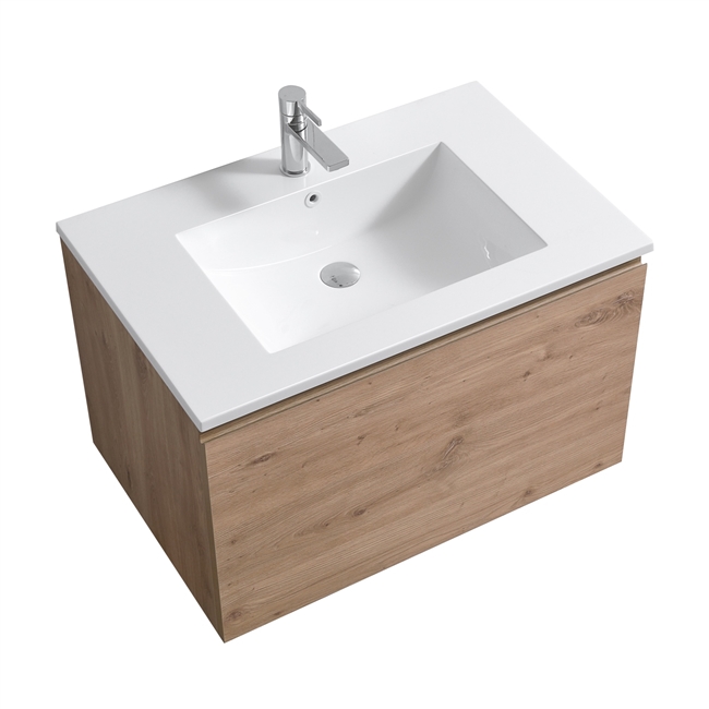 32'' Balli Modern Wall Mount bathroom Vanity - White Oak