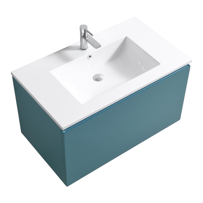 36'' Balli Modern Wall Mount bathroom Vanity - Teal Green
