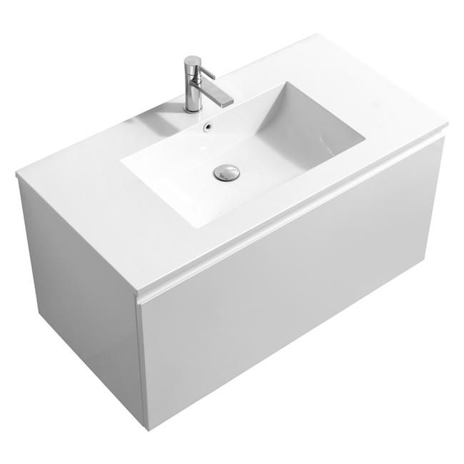 40'' Balli Modern Wall Mount bathroom Vanity - Gloss White