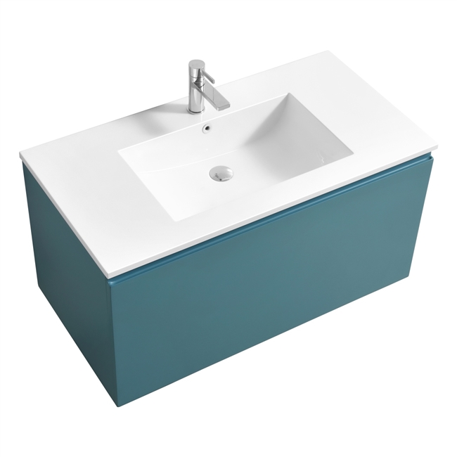40'' Balli Modern Wall Mount bathroom Vanity - Teal Green