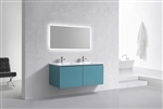 48'' Balli Double Sink Modern Wall Mount bathroom Vanity - Teal Green